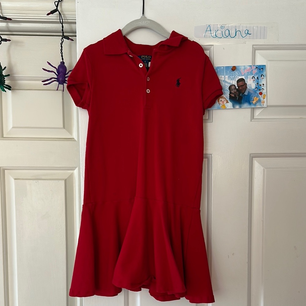 Red Polo Dress with Logo